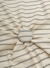 (Pre Cut-1 Meter) Cotton Flex Off-White Color With Grey Stripes Pattern Discharge Print Fabric
